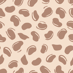 Stylish and modern coffee bean seamless pattern. Sketch of coffee beans.