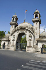 Royal entrance gate of The Lakshmi Vilas Palace, was built by Maharaja Sayajirao Gaekwad 3rd in 1890, Vadodara (Baroda), Gujarat, India