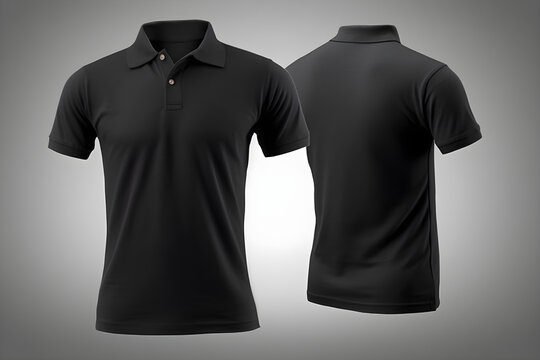 Mockup Poloshirts Vorderseite und R&uuml;ckseite	schwarz