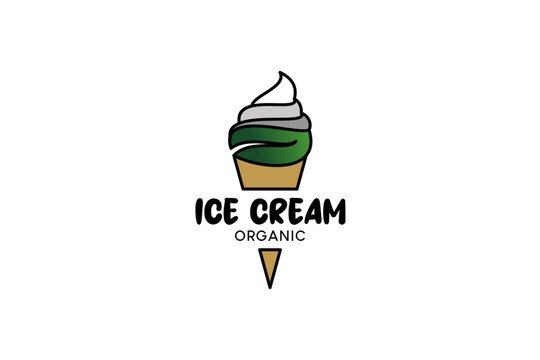 Natural sweet organic gelato ice cream logo design