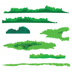 Vector illustration of border green grass in flat design