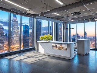Modern Office Interior, Global Perspective