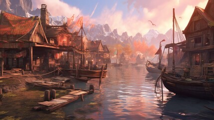 Obraz premium Game Environment Wallpaper Background