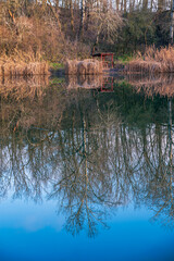 Crater lake of Nagyhegyes village. This is a non natural lake was created by a natural gas extraction accident.