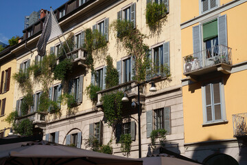 Old buildings of corso Como, Milan, Italy