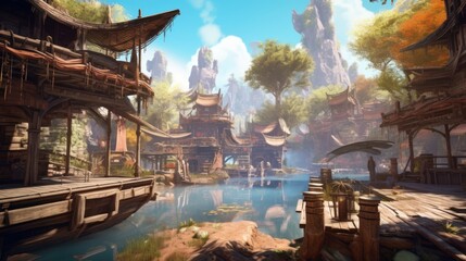 Fototapeta premium Beautiful Game Environment Art
