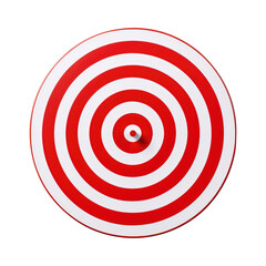 Red target isolated on white, transparent background, PNG, ai