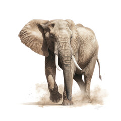 Słoń, Ilustracja bez tła, png, wygenerowane przez AI - obrazy, fototapety, plakaty