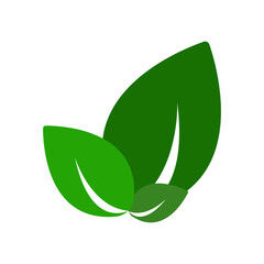 green leaves symbol.
simple logo design.