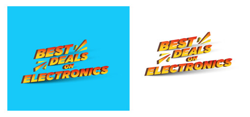 Best Deals on Electronics 3D Typography Vector Design. Gadgets,    Offer, Discounts