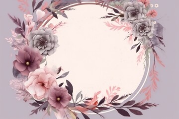 Obraz premium A romantic frame of flowers for designing weeding invitations card and valentines Generative AI 