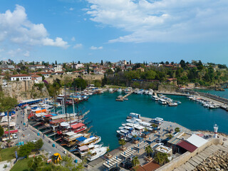 Fototapeta na wymiar Docked Boats at Kaleiçi Marina, Antalya, Turkey