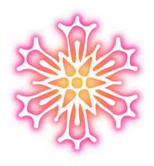 Collection of snowflake neon