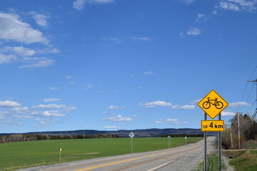 A country road in spring, Québec, Canada