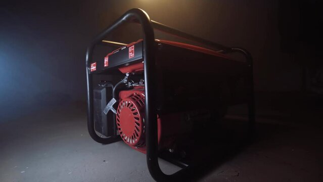 Gasoline electricity generator. Gasoline powered generator that produces light.