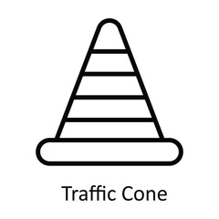 Traffic Cone  vector   outline Icon Design illustration. Work in progress Symbol on White background EPS 10 File