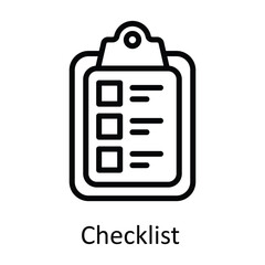 Checklist  vector   outline Icon Design illustration. Work in progress Symbol on White background EPS 10 File