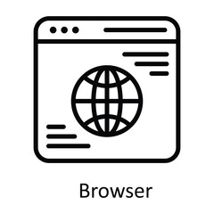 Browser  vector   outline Icon Design illustration. Work in progress Symbol on White background EPS 10 File