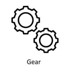 Gear  vector   outline Icon Design illustration. Work in progress Symbol on White background EPS 10 File