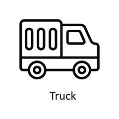 Truck  vector   outline Icon Design illustration. Work in progress Symbol on White background EPS 10 File