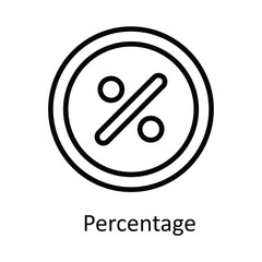 Percentage vector   outline Icon Design illustration. Work in progress Symbol on White background EPS 10 File