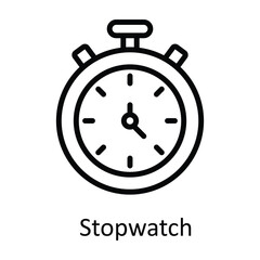 Stopwatch  vector   outline Icon Design illustration. Work in progress Symbol on White background EPS 10 File