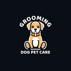 Dog or pet grooming and washing logo design Vector illustration. Pet Care salon sign.