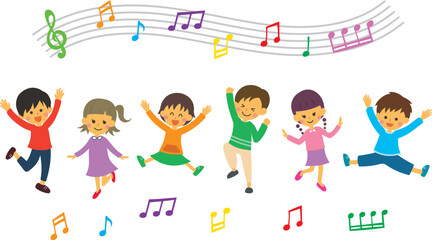 音楽　音符　子供たち