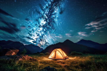 tent in the night generative ai