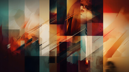 Abstract modern art battle collage, illustration. Generative AI