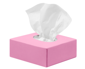 Pink paper tissue box, cut out