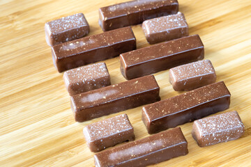 Chocolate candies closeup