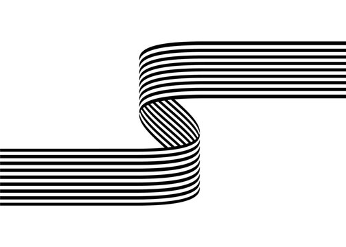 Vector black stripe on a white background from parallel lines in retro style. Striped pattern. Design element. Vector background