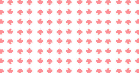 seamless pattern red Canada maple leaf background.