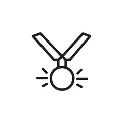 Cat Dog Medal Outline Icon