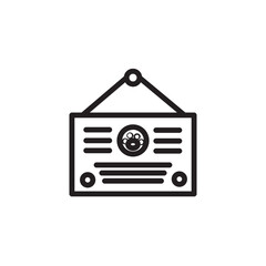 Diploma Document Paw Outline Icon