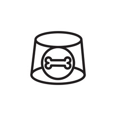 Dog Bowl Pet Outline Icon