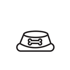 Dog Bowl Pet Outline Icon
