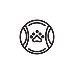 Pet Ball Dog Outline Icon