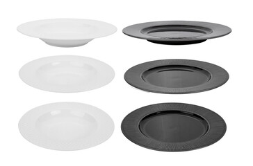 empty ceramic plate on transparent png