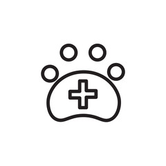 Dog Paw Thin Outline Icon