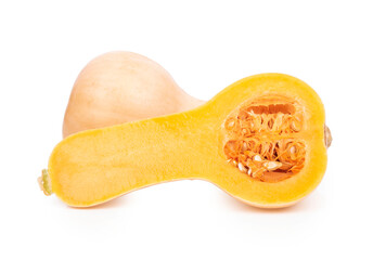 Butternut squash isolated on white background