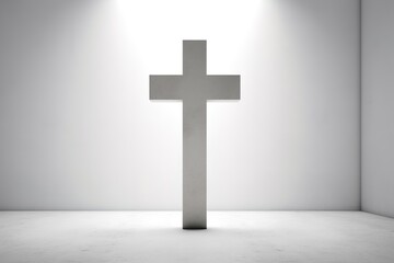 Naklejka premium minimalist cross design on simple background 