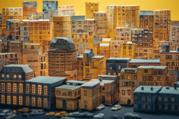 Miniature city. 3d illustration. Cityscape. Architecture. generative ai