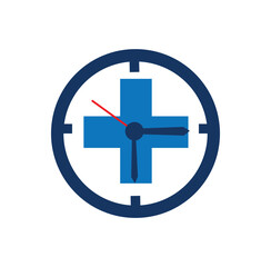 Time Medical Logo Icon Design template vector medical time logo