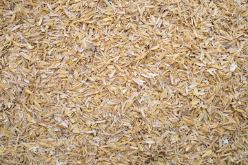 Organic yellow rice husk background texture.
