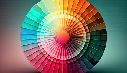 Color Chart Rainbow Triple Circle Abstract Elegant Modern AI-generated Illustration