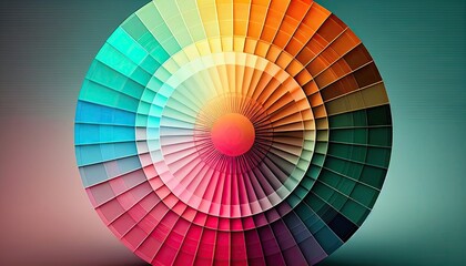 Obraz premium Color Chart Rainbow Triple Circle Abstract Elegant Modern AI-generated Illustration