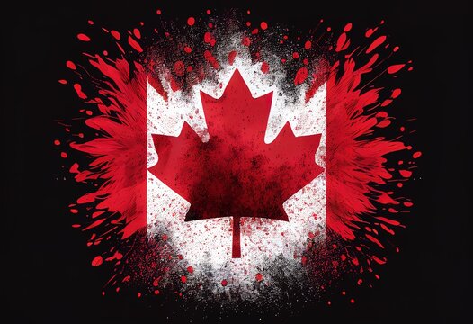 National flag of Canada illustration. Ai generative.
