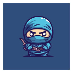 cartoon character mascot logo for game company with cute ninja character mascot © Rapit